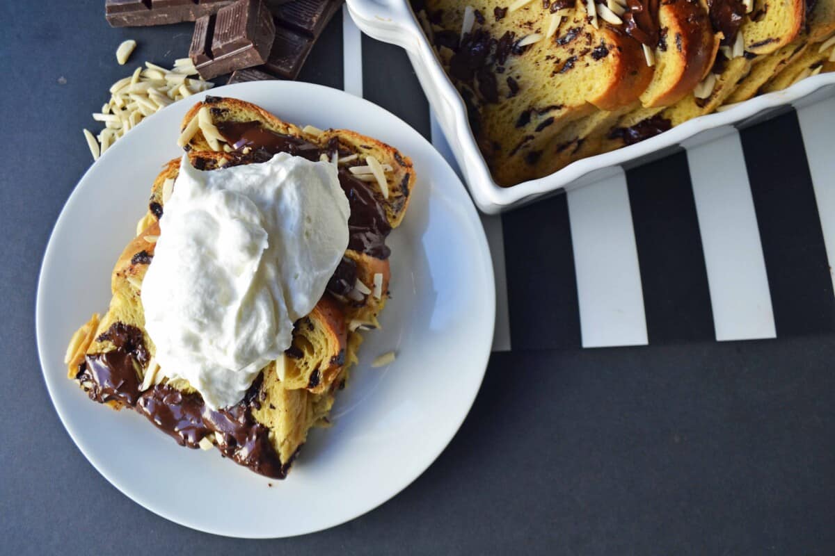 Chocolate Almond Brioche Baked French Toast Modern Honey