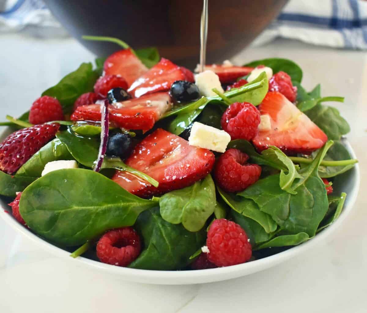 Spinach Berry Salad With Sweet Poppy Seed Dressing Modern Honey