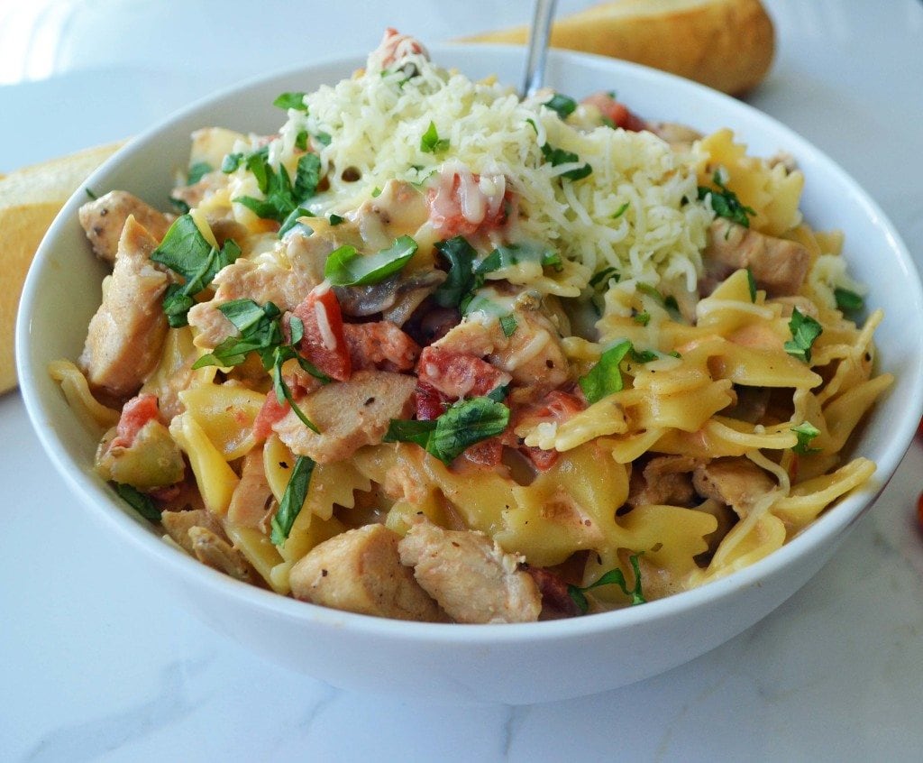 All Dressed Up Bowtie Chicken Pasta – Modern Honey