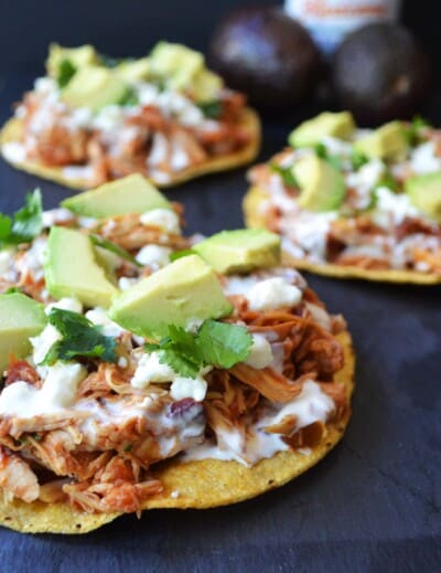 Slow Cooker Chicken Tinga Tostadas – Modern Honey