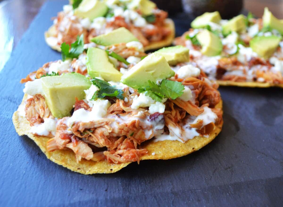 Slow Cooker Chicken Tinga Tostadas – Modern Honey