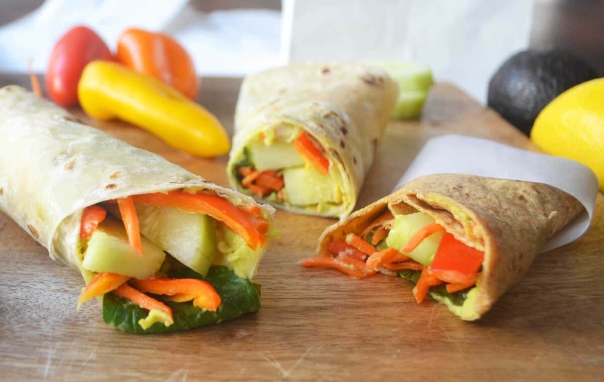 Avocado Ranch Hummus Veggie Wraps – Modern Honey