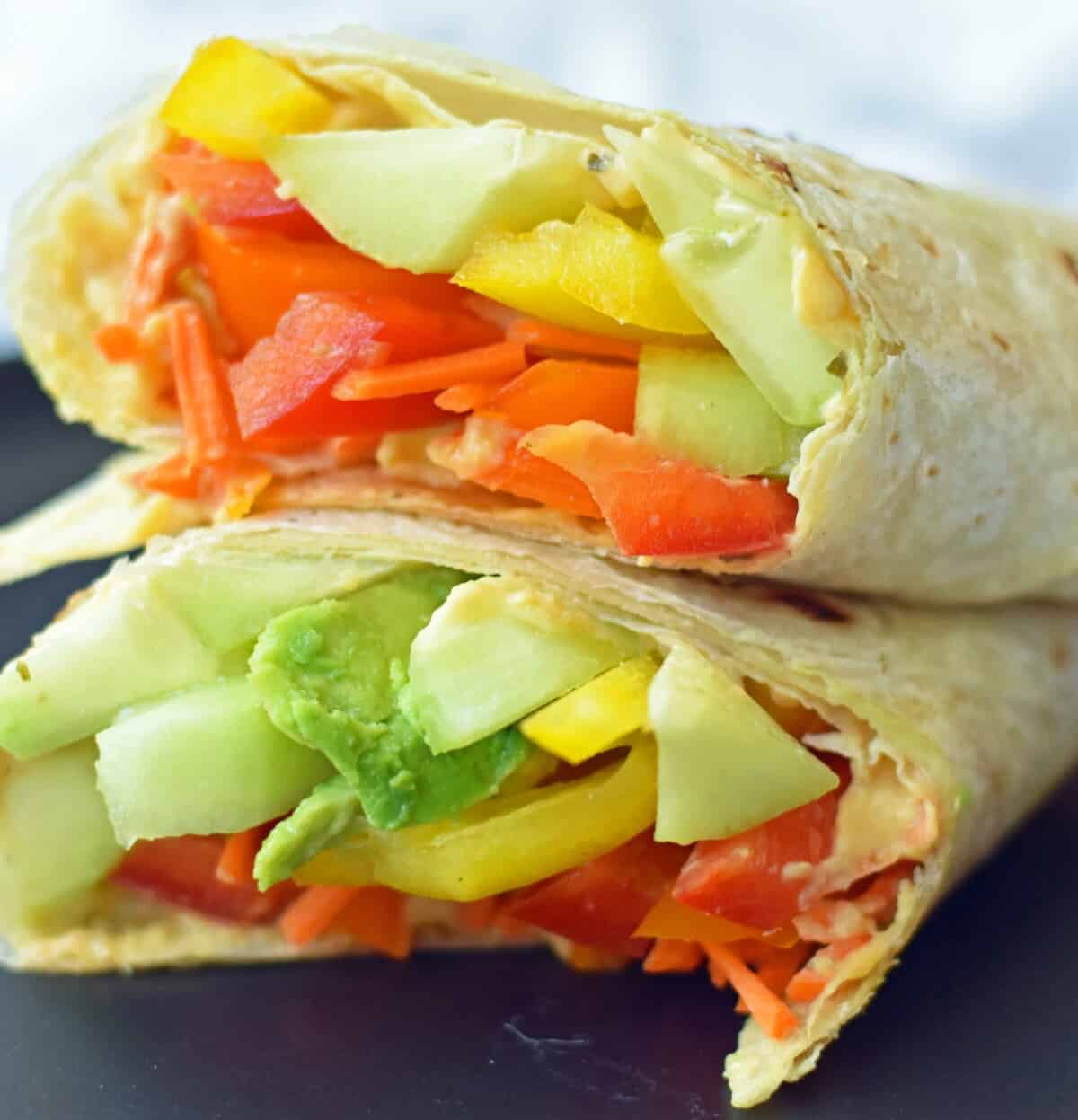 Avocado Ranch Hummus Veggie Wraps – Modern Honey