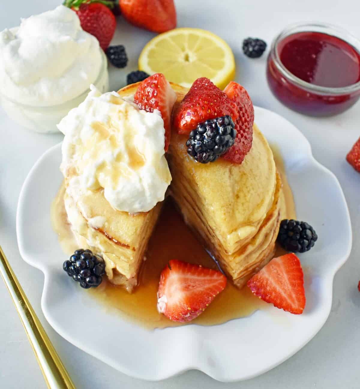 Sweet Cream Ricotta Pancakes – Modern Honey