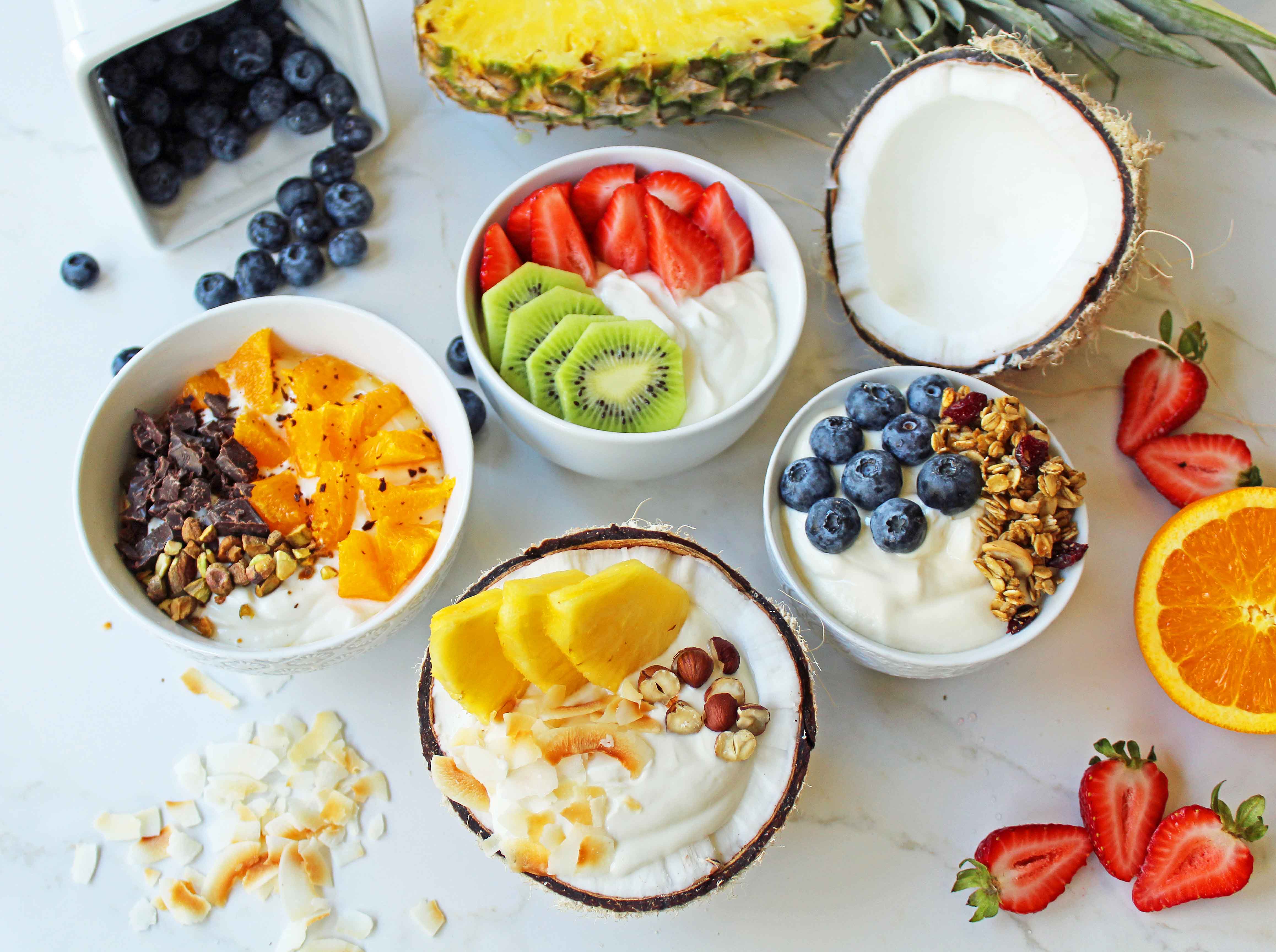 Greek Yogurt Breakfast Bowls with Toppings – Modern Honey