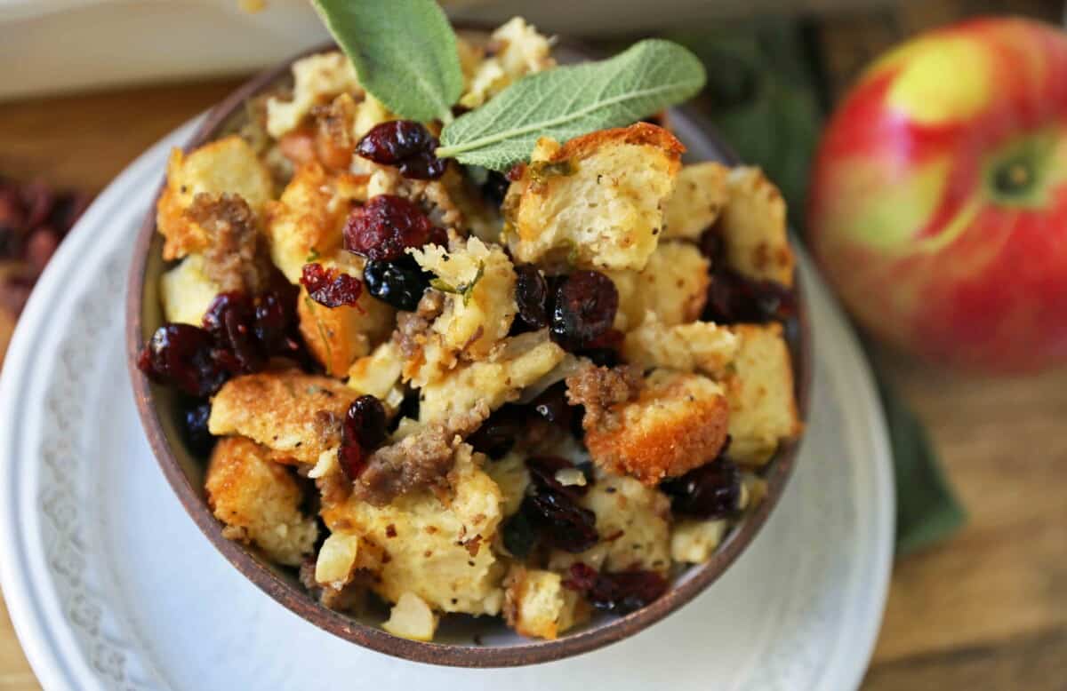 Cranberry Apple Sausage Stuffing Modern Honey 