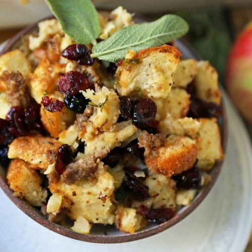 Cranberry Apple Sausage Stuffing – Modern Honey