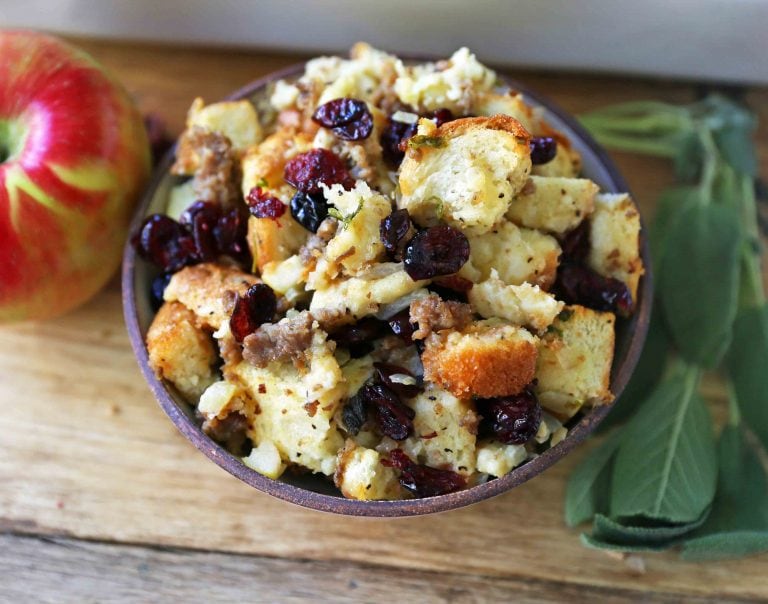 Cranberry Apple Sausage Stuffing Modern Honey 