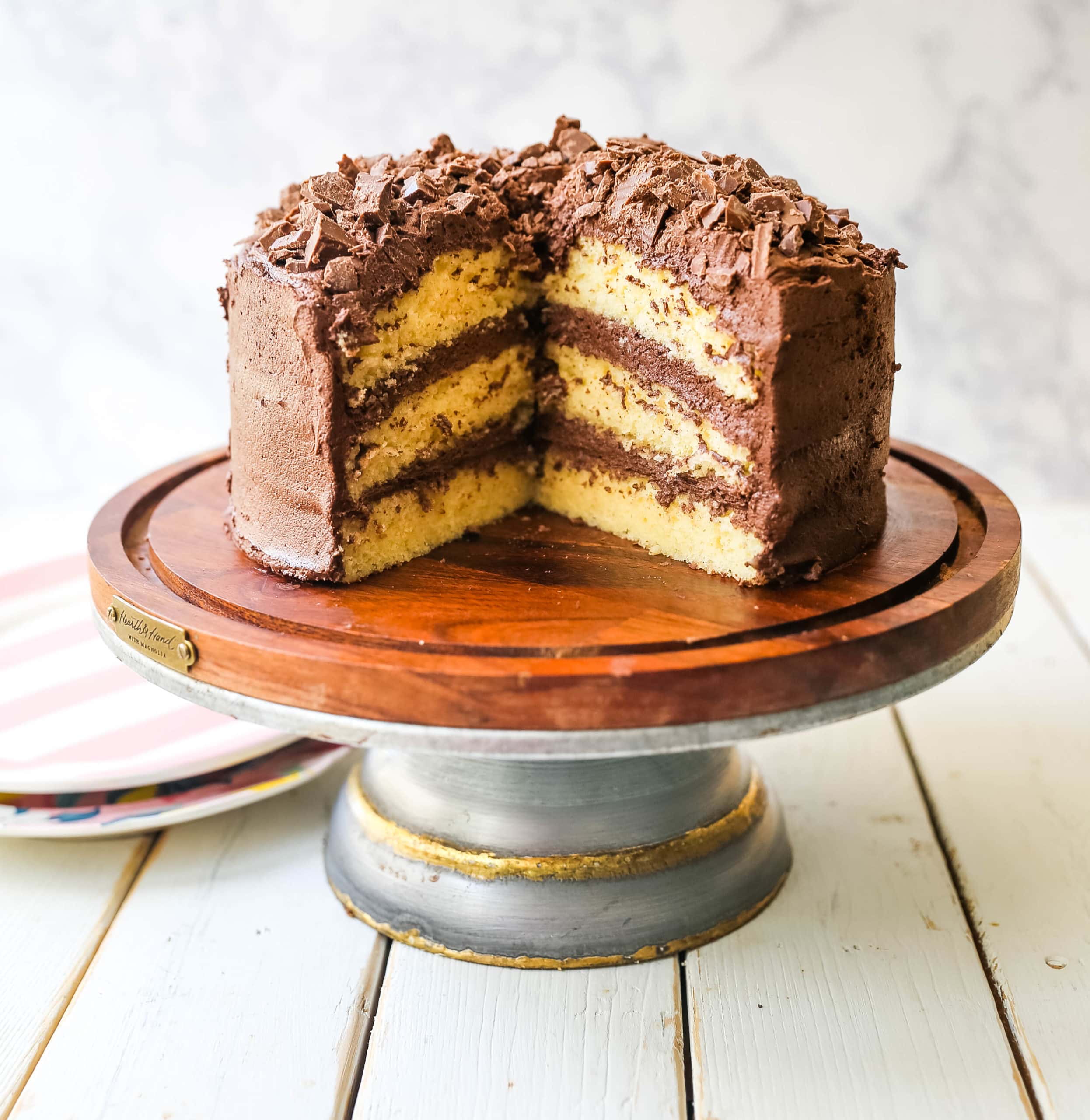 triple layer chocolate cake with chocolate frosting