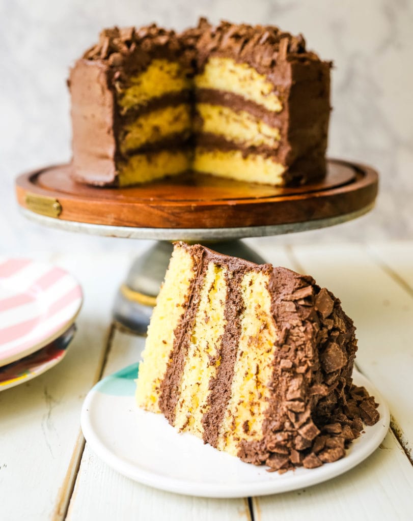 Yellow Birthday Cake with Milk Chocolate Frosting – Modern Honey