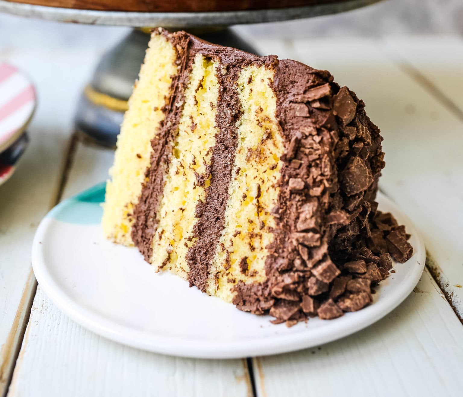 Yellow Birthday Cake with Milk Chocolate Frosting - Modern Honey