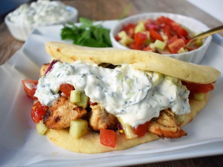 Greek Chicken Gyros with Tzatziki Sauce – Modern Honey