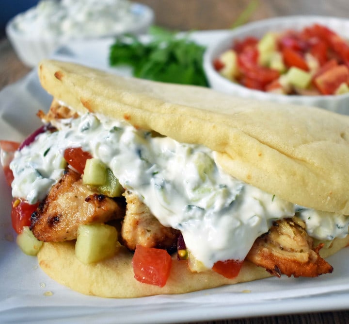 Greek Chicken Gyros With Tzatziki Sauce Modern Honey 2382