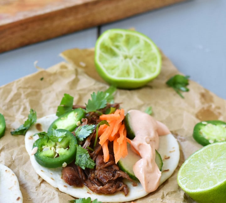 Slow Cooker Korean Beef Tacos Modern Honey