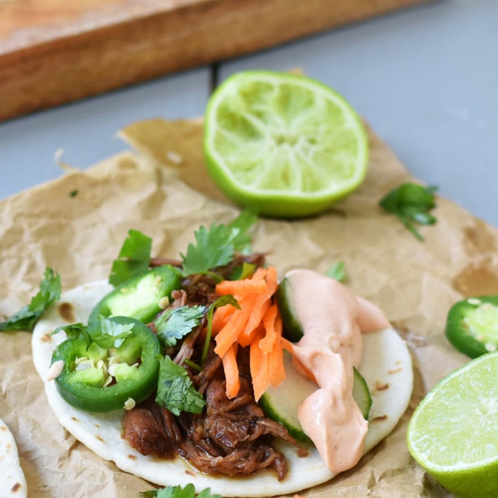 Slow Cooker Korean Beef Tacos Modern Honey