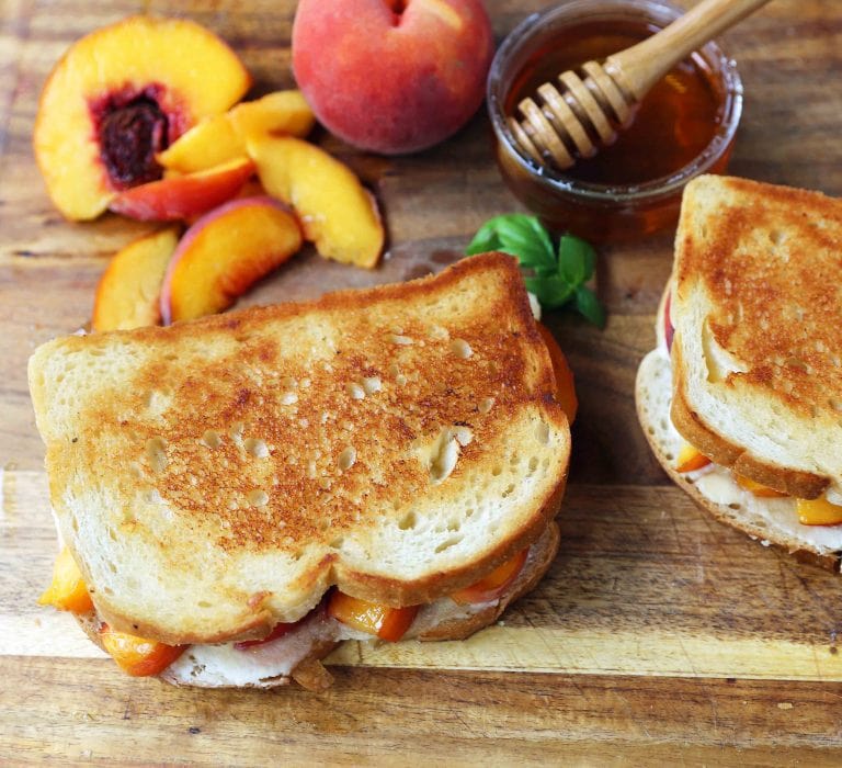 Honey Peach White Cheddar Grilled Cheese Sandwich – Modern Honey