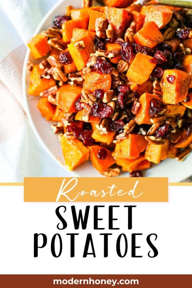 Roasted Sweet Potatoes with Pecans and Cranberries – Modern Honey
