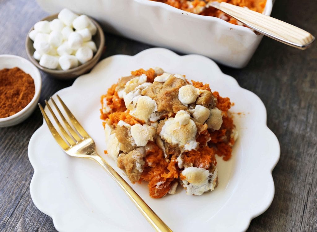 Sweet Potato Casserole With Marshmallows And Streusel Modern Honey 9726