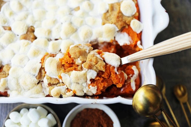 Sweet Potato Casserole with Marshmallows and Streusel – Modern Honey