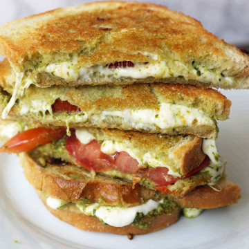 Pesto Panini with Fresh Mozzarella and Tomato – Modern Honey