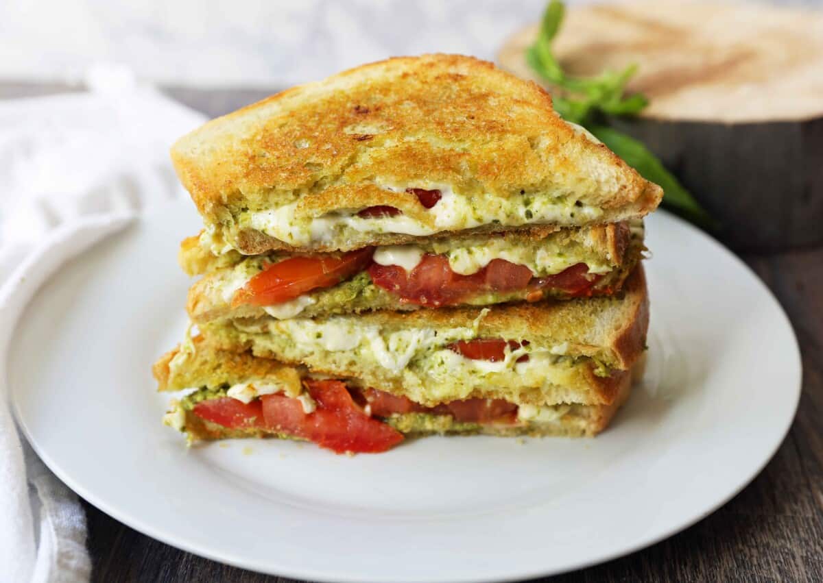 Pesto Panini with Fresh Mozzarella and Tomato – Modern Honey