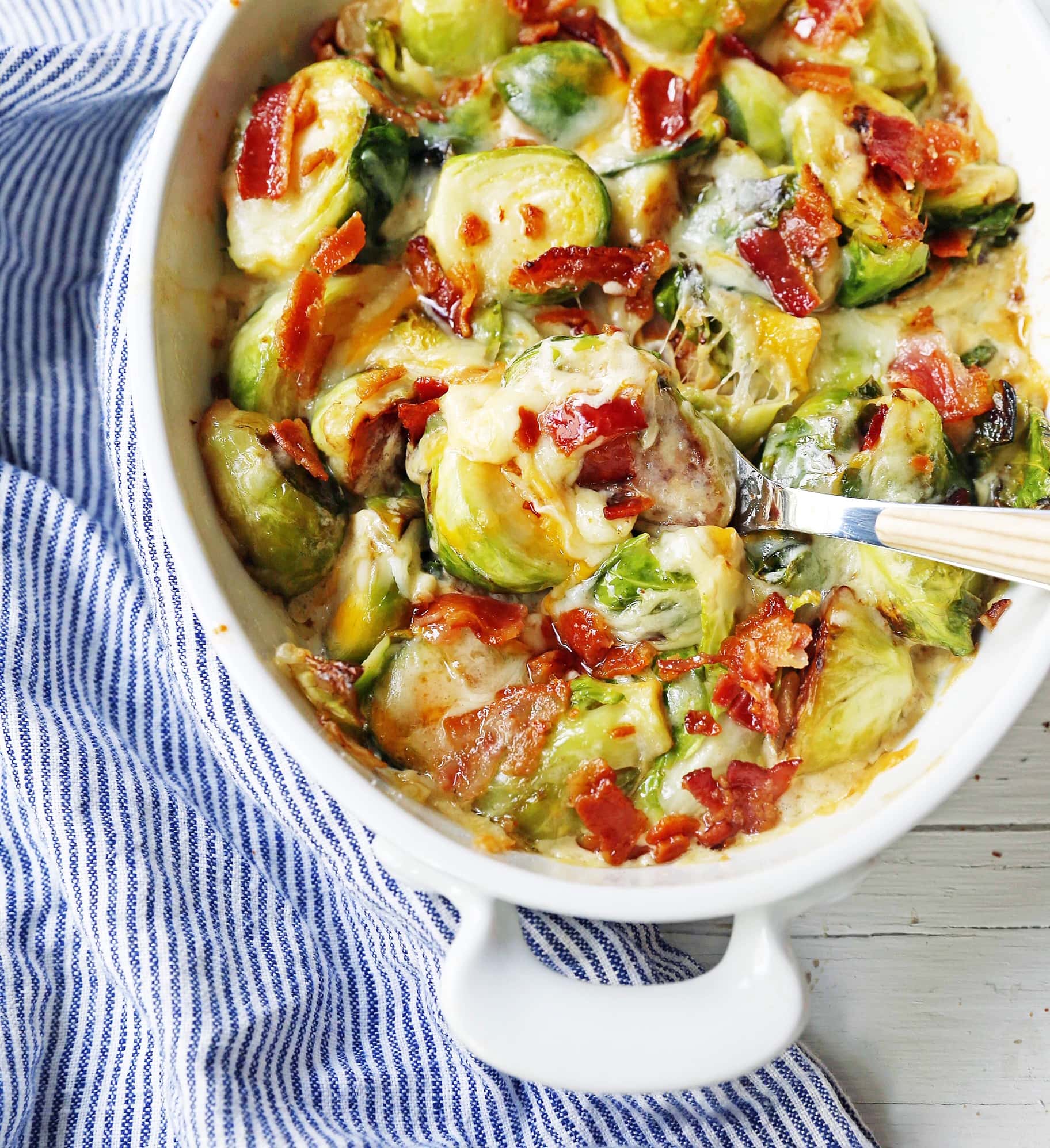 Creamy Cheesy Brussels Sprouts with Bacon – Modern Honey