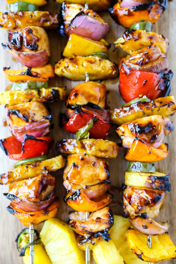 Hawaiian Teriyaki Chicken Skewers – Modern Honey