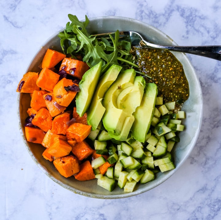 Buddha Bowl with Pistachio Pesto – Modern Honey