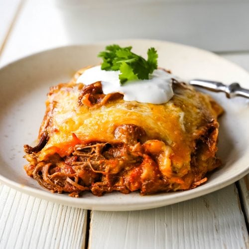 Stacked Beef Enchiladas – Modern Honey