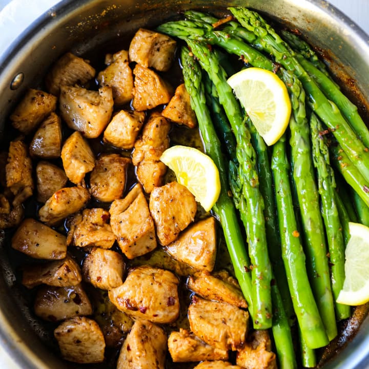 Garlic Butter Chicken and Asparagus Skillet – Modern Honey