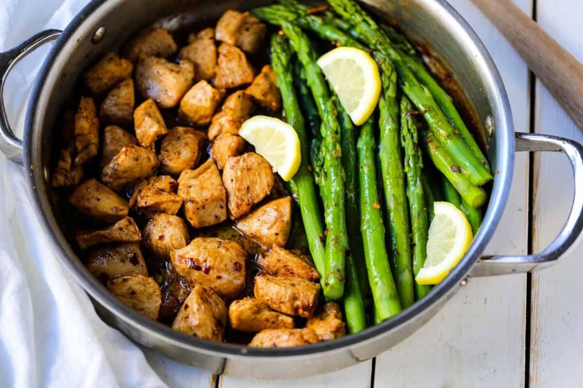 Garlic Butter Chicken And Asparagus Skillet – Modern Honey