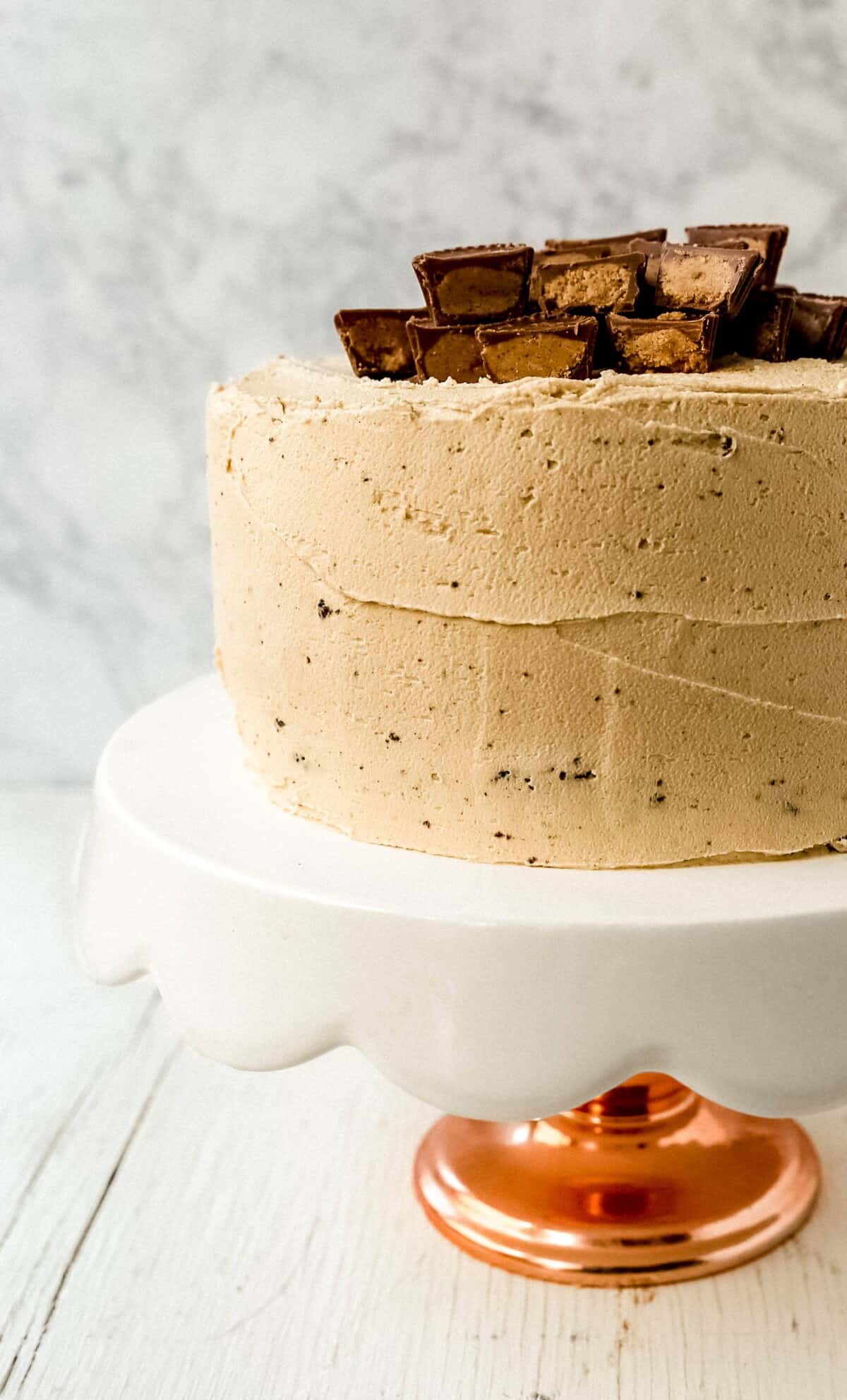 Chocolate Cake with Peanut Butter Frosting – Modern Honey