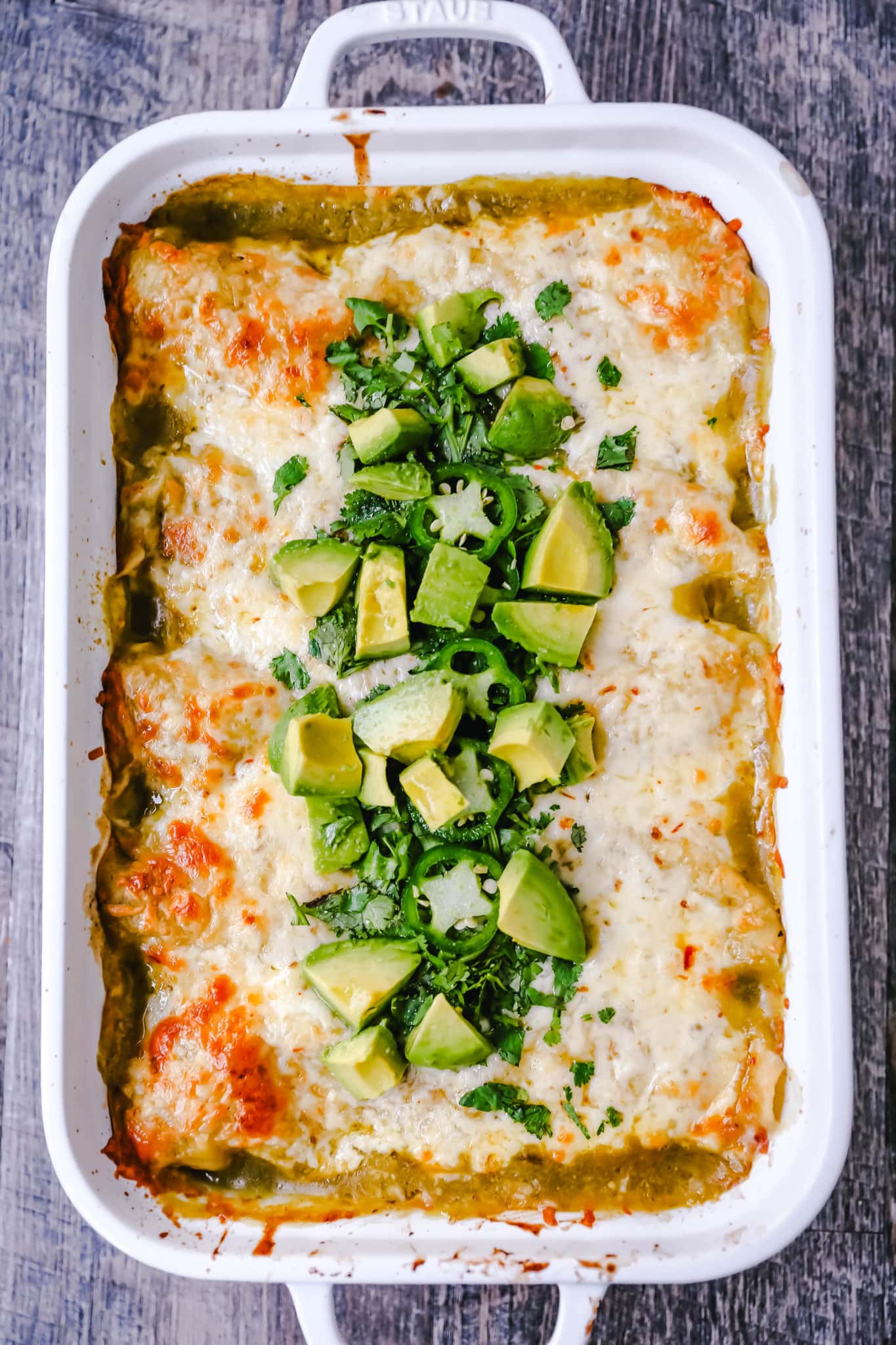 Creamy Green Chile Chicken Enchiladas Modern Honey 