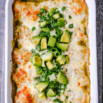 Creamy Green Chile Chicken Enchiladas – Modern Honey