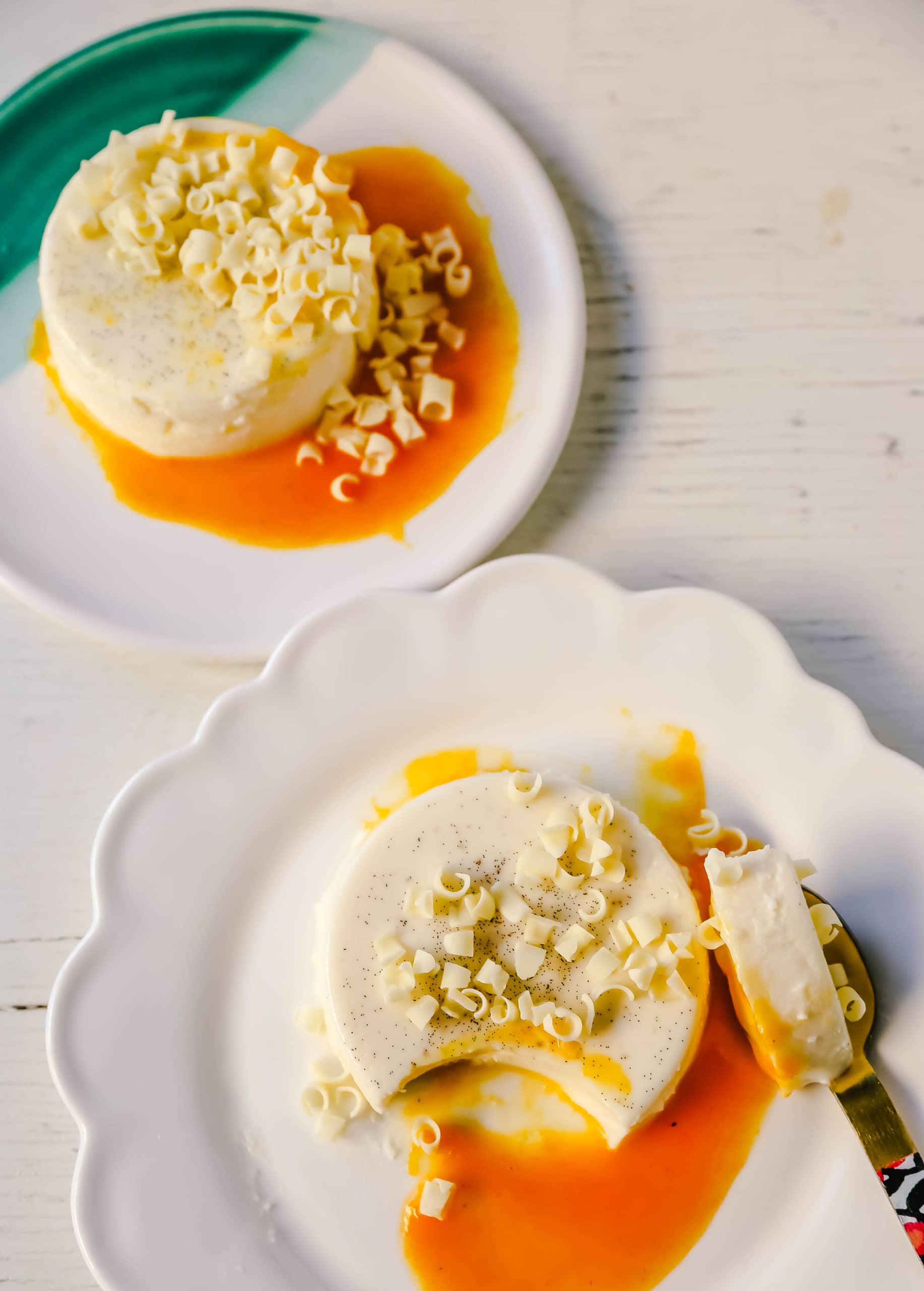 Vanilla Panna Cotta with Passion Fruit Coulis