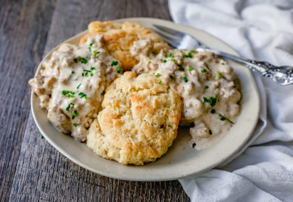 Homemade Biscuits and Gravy – Modern Honey