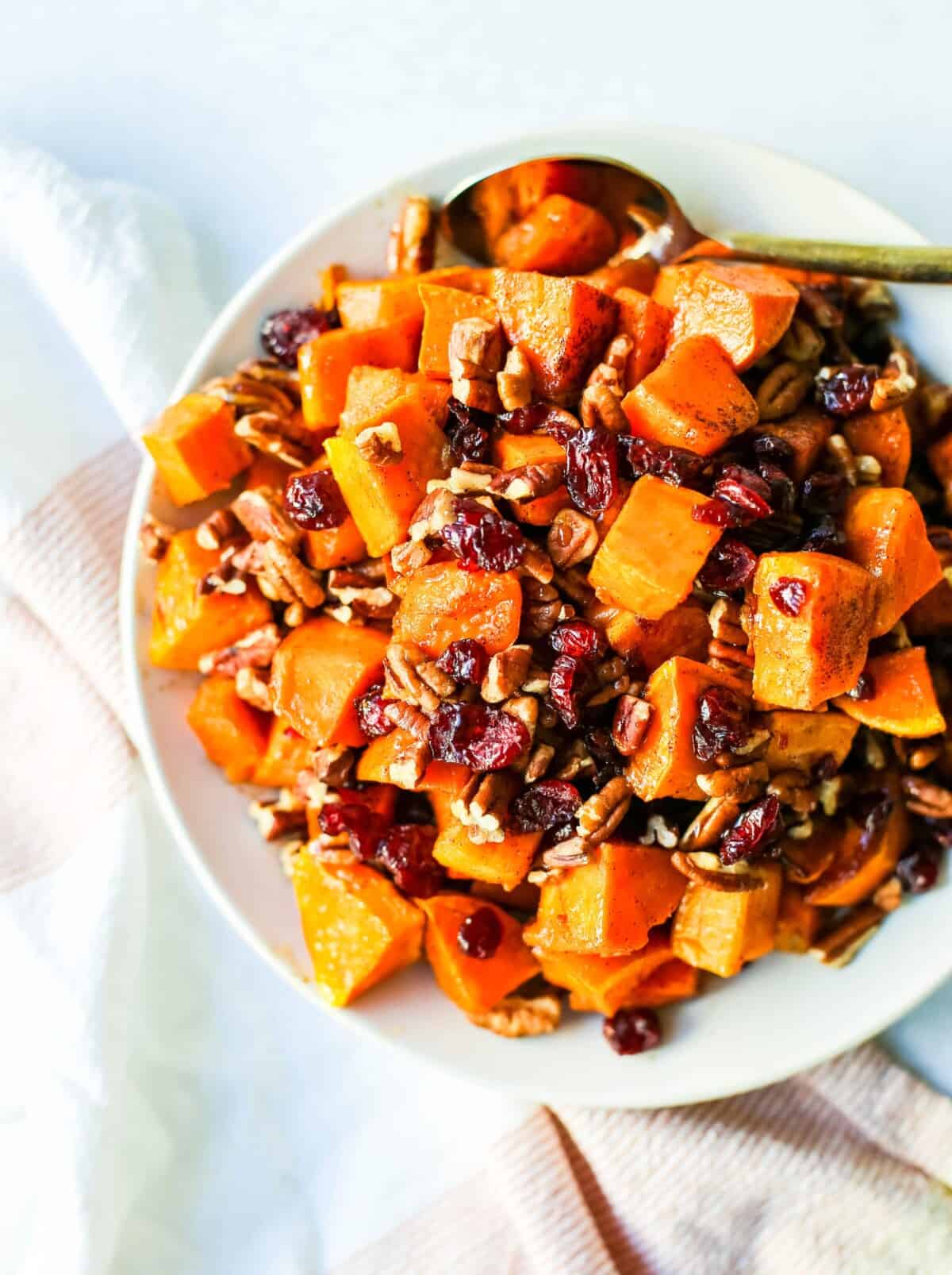 Roasted Sweet Potatoes With Pecans And Cranberries Modern Honey 9998