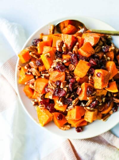 Roasted Sweet Potatoes with Pecans and Cranberries – Modern Honey