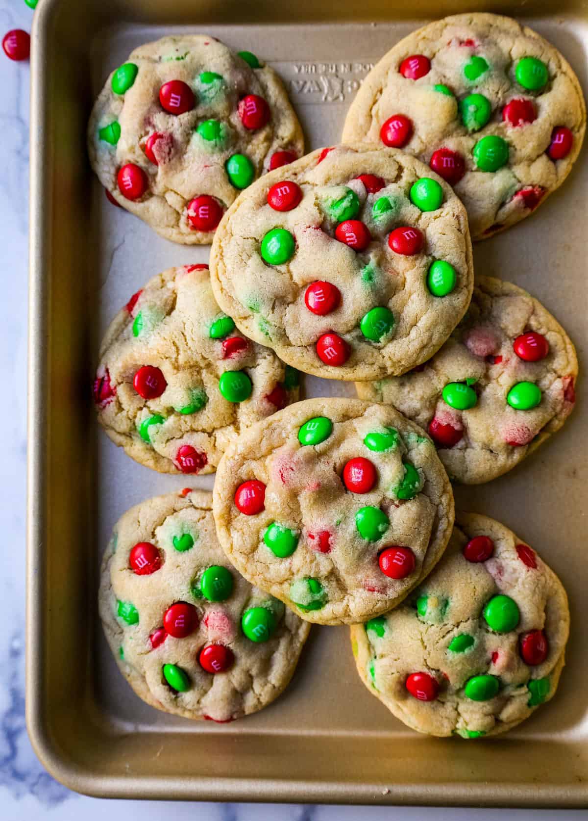 M&M Christmas Cookies, Chewy Christmas M&M Cookies