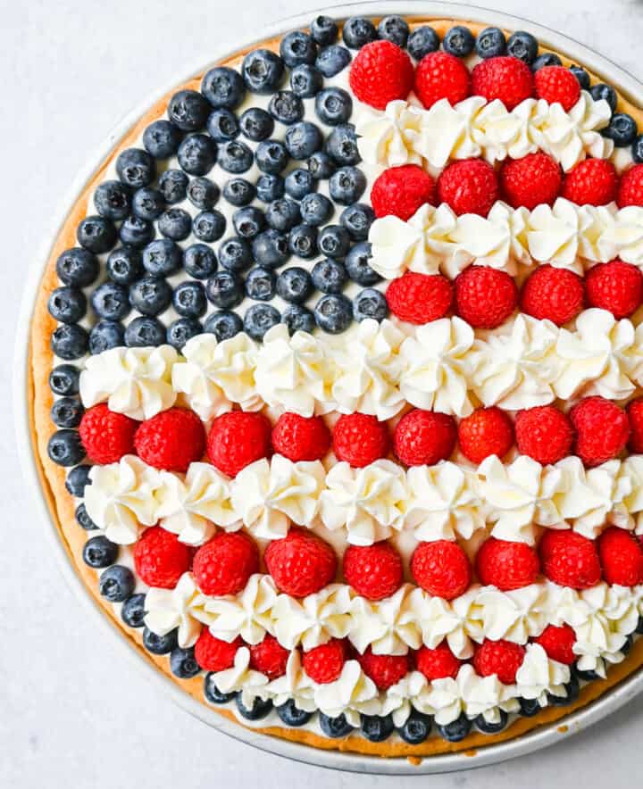 Sugar Cookie Flag Fruit Pizza – Modern Honey