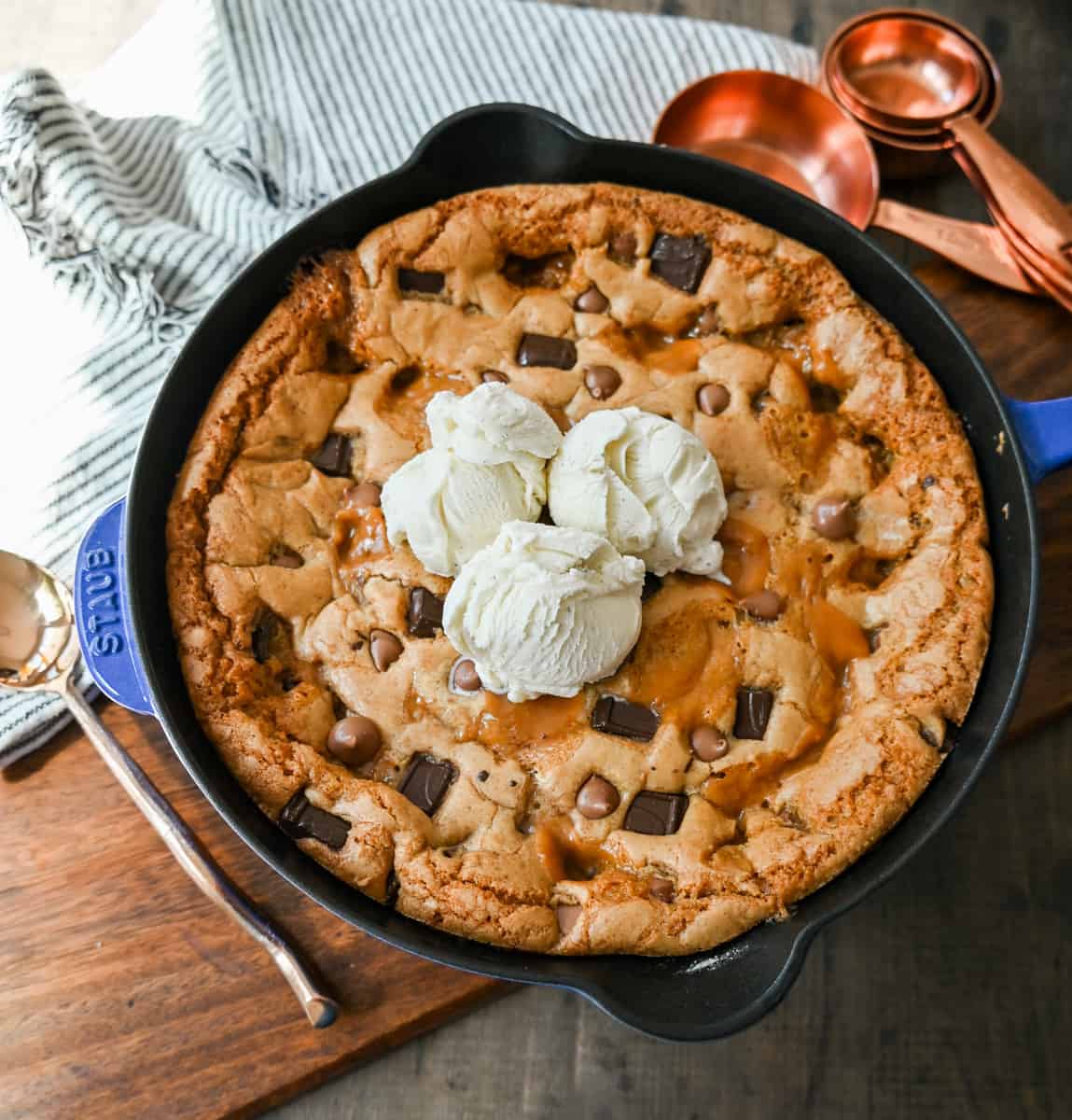 Easy Chocolate Chip Skillet Cookie - Lifestyle of a Foodie