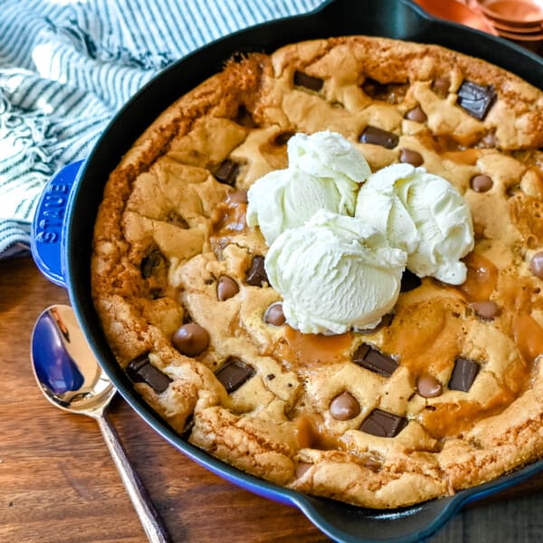 Salted Caramel Skillet Cookie – Modern Honey