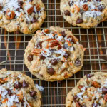 These soft, chewy, chunky Cowboy Cookies are made with oats, chocolate chips, shredded coconut, and pecans making them perfectly sweet, salty, nutty, and hearty. This is the best Cowboy Cookies recipe!