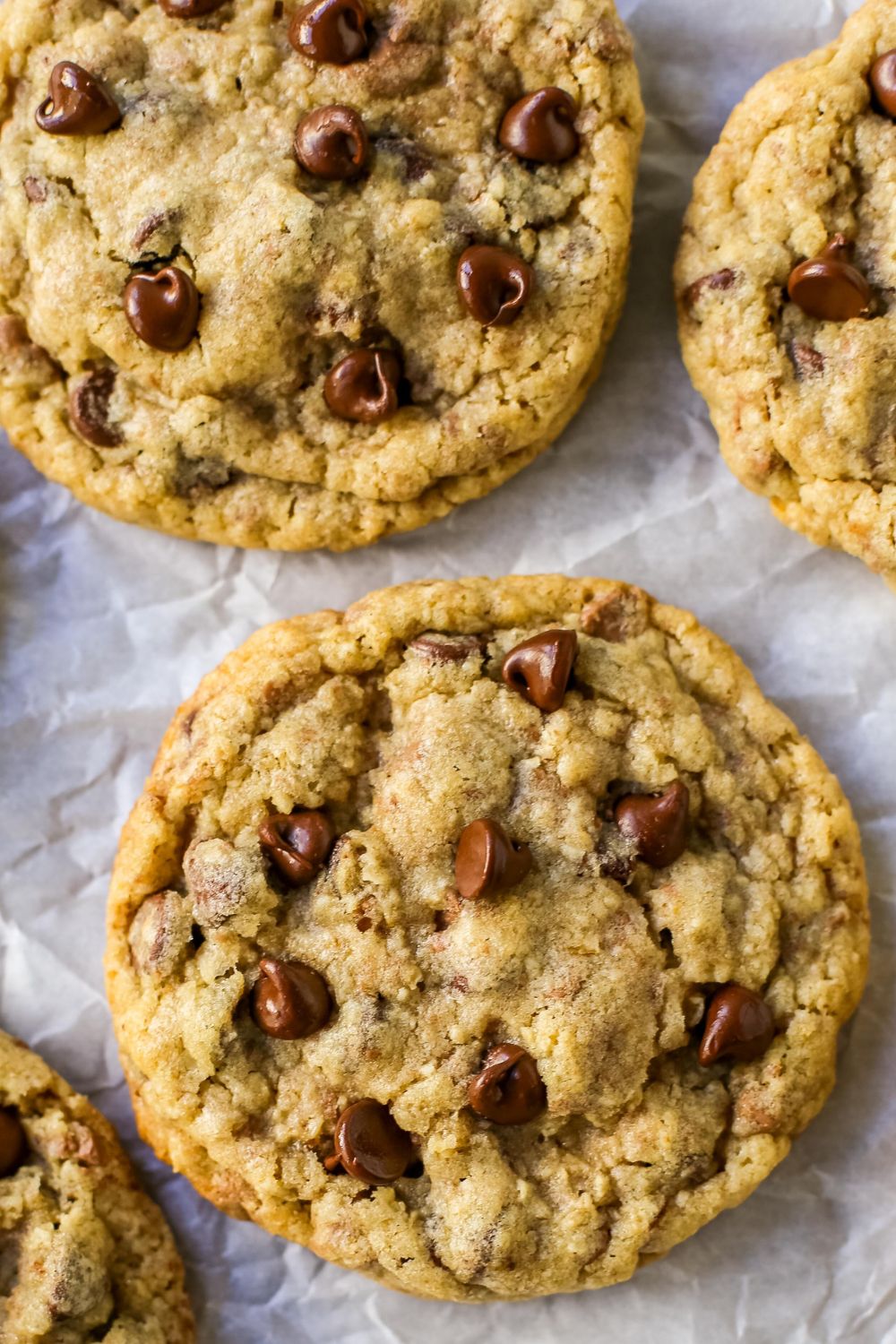 This Chocolate Chip Oatmeal Cookie Recipe was made famous from the Milk&Cookies Bakery in New York City. It has soft and chewy centers, with crisp edges, and ground oats for the perfect texture.