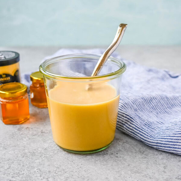 This homemade honey mustard dressing recipe is a perfect balance of sweet, tangy, and creamy and is the perfect salad dressing, dip, or marinade.