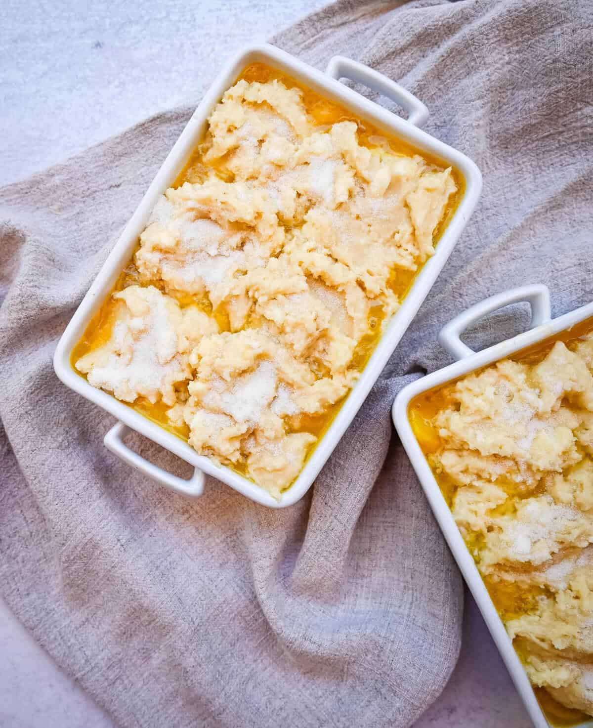 How to make homemade nectarine cobbler. This Homemade Nectarine Cobbler is made with fresh nectarines tossed in sugar and topped with a golden, buttery crust and served warm with vanilla bean ice cream. This is the best nectarine cobbler recipe!