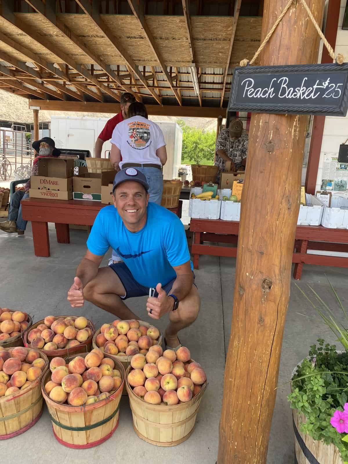 Fresh peaches in Colorado to make a homemade peach galette.