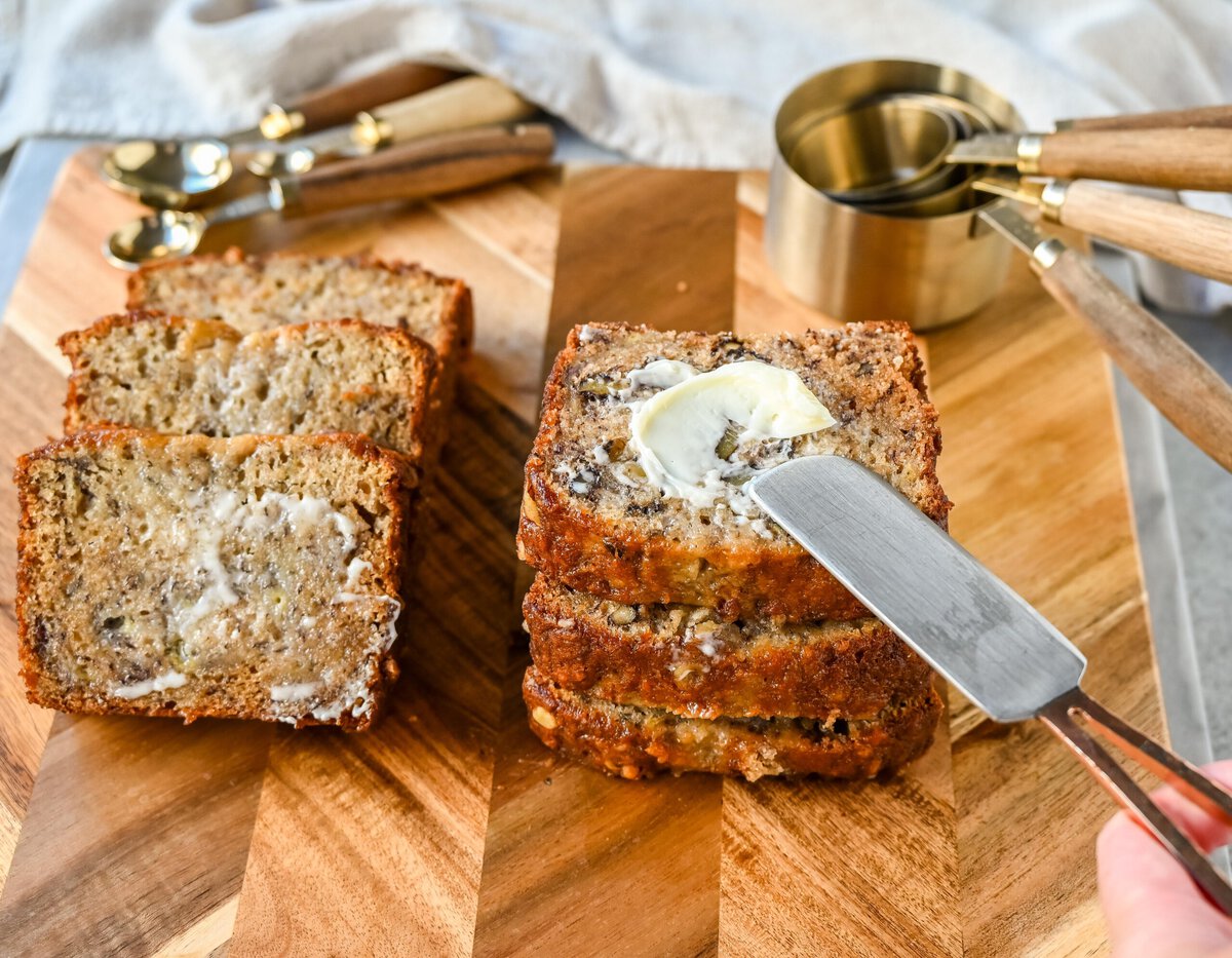 How to make the famous, award-winning Flour Bakery Banana Bread. This is the best banana nut bread recipe and is perfectly moist with sweet banana flavor. 