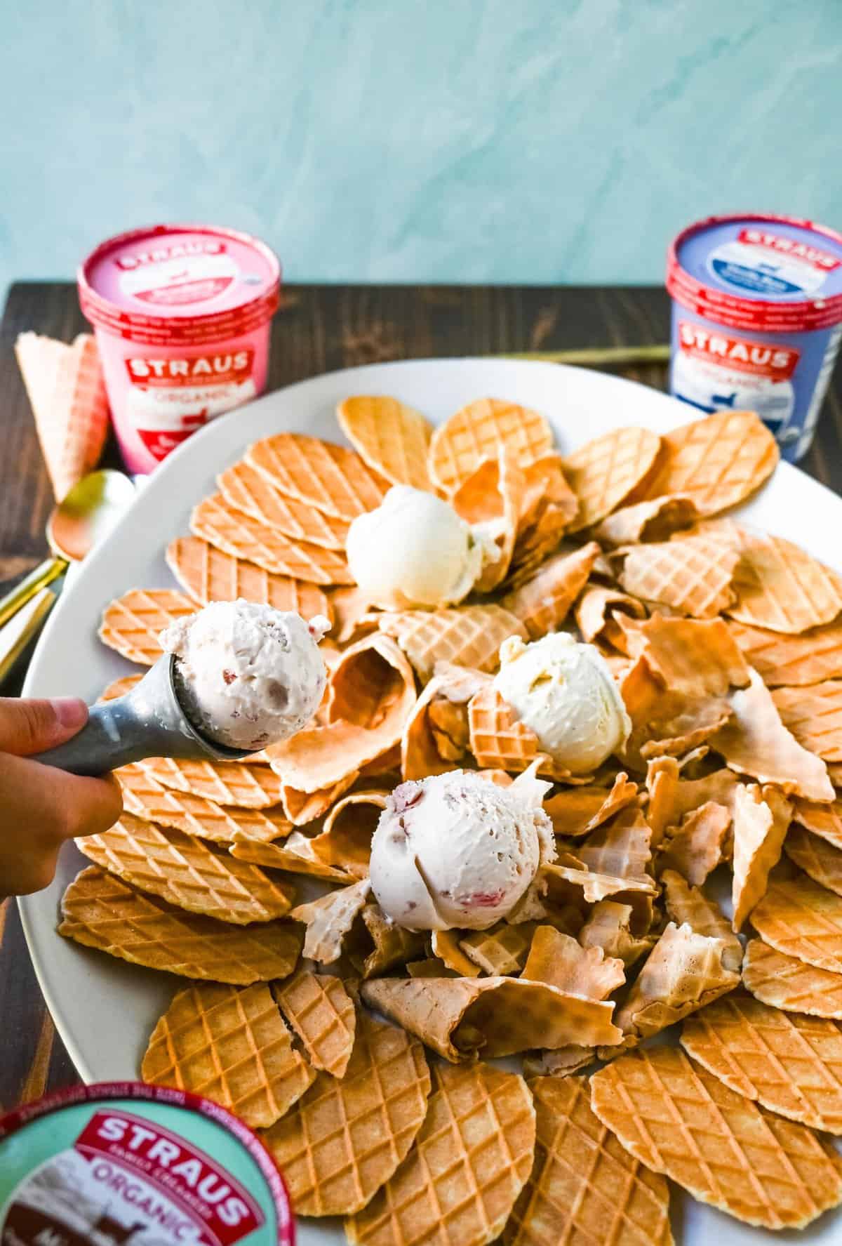 Scoop ice cream onto ice cream nachos