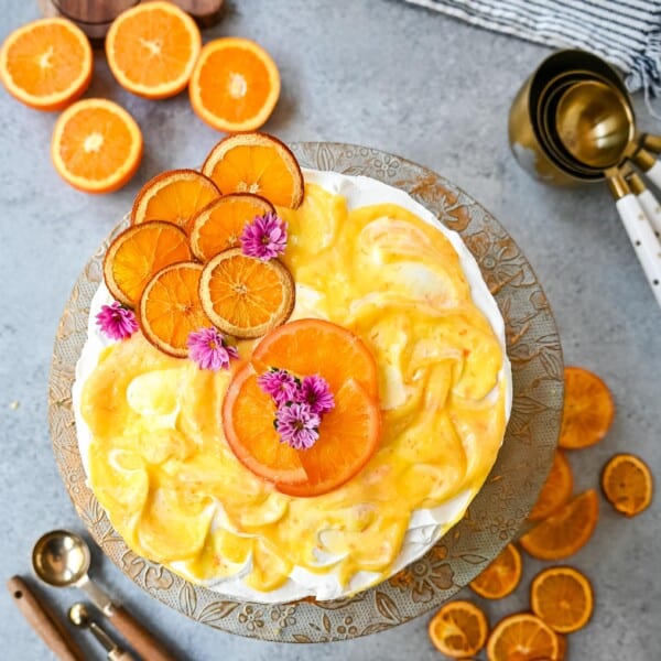 Orange olive oil cake is a beautiful and delicious dessert that combines the fruity essence of oranges with the rich, aromatic flavors of high-quality olive oil. This cake is moist, tender, and pairs beautifully with fresh whipped cream and orange curd.